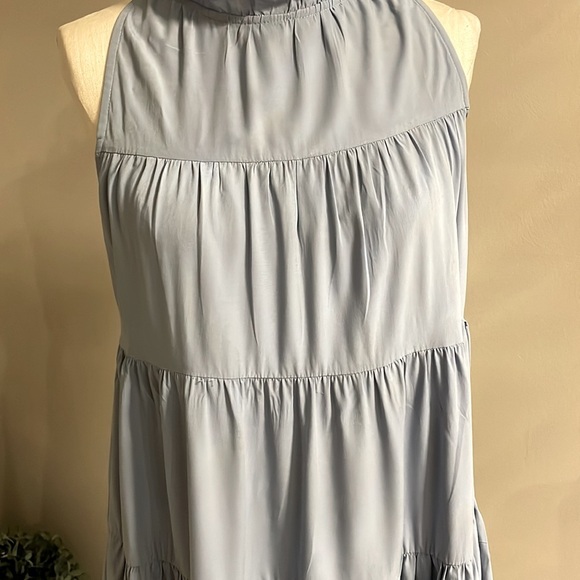 PINCH women’s mini dress swing tiered style sleeveless halter style light blue M - Picture 4 of 12